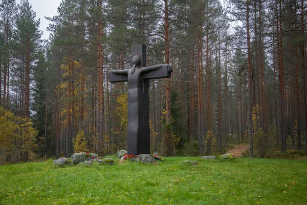 Karelië Oktober 2018 Kruis Van Verdriet Gedenkteken Opgedragen Aan Sovjet — Stockfoto