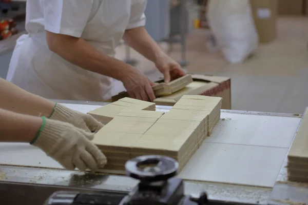 Urządzeń Przemysłowych Maszyn Fabryce Pieczywa Słodyczy — Zdjęcie stockowe