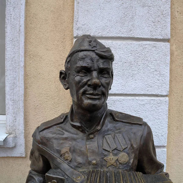 Gvardeysk Federacja Rosyjska Listopada 2018 Pomnik Rosyjskiego Żołnierza Wasilij Turkin — Zdjęcie stockowe