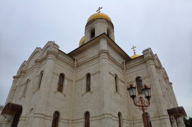 Pyatigorsk, Rusya - 25 Aralık 2018: Spassky Katedrali dış. 1845'te kurulan