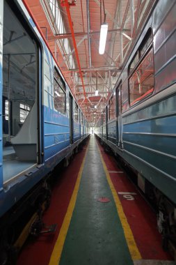 Metro servis istasyonunda. Moskova, Rusya