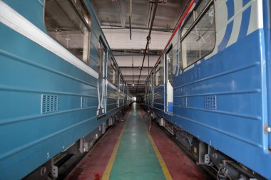 Metro servis istasyonunda. Moskova, Rusya