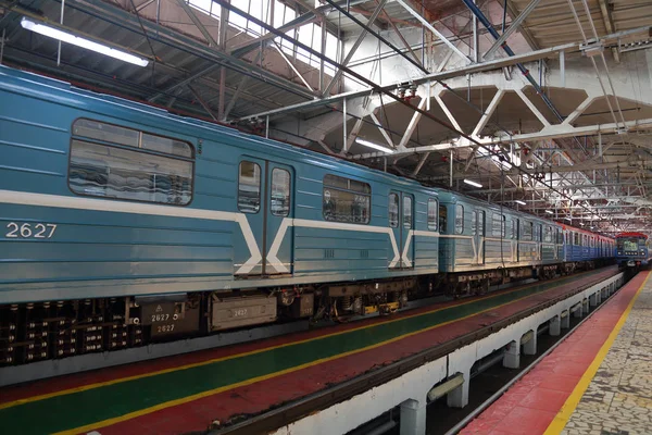 Depósito de servicio de trenes subterráneos. Moscú, Rusia — Foto de Stock