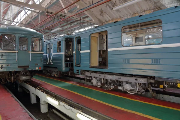 Subway train service depot. Moscow, Russia — Stock Photo, Image