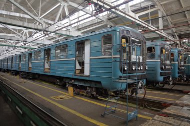 Metro servis istasyonunda. Moskova, Rusya