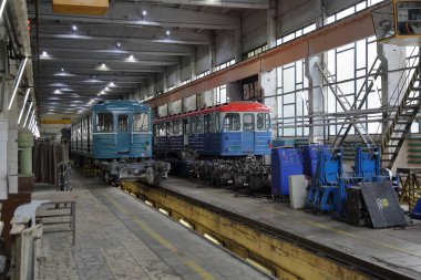 Metro servis istasyonunda. Moskova, Rusya