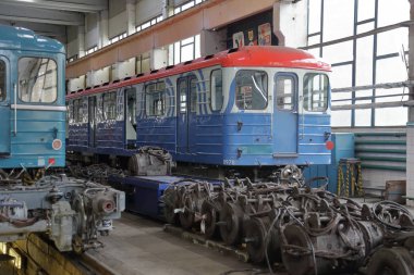 Metro servis istasyonunda. Moskova, Rusya