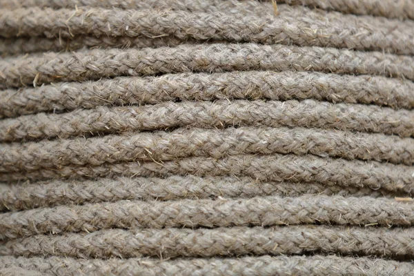 Coarse rope made from stems of natural hemp — Stock Photo, Image