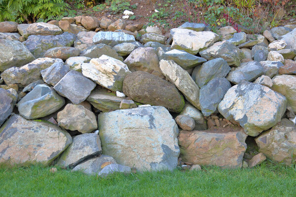 Gray stones for landscaping and construction