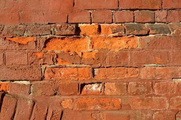 旧的橙色砖墙的纹理 — 图库照片