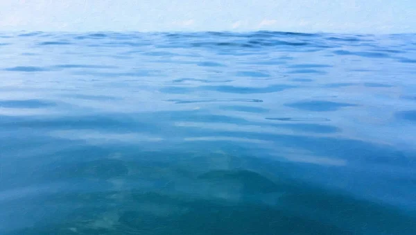 Ярко Голубая Вода Моря Горизонт Неба Иллюстрация — стоковое фото