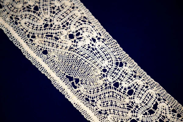 Beautiful Textured Surface Hand Woven Retro Lace Garment Decoration Beginning — Stock Photo, Image