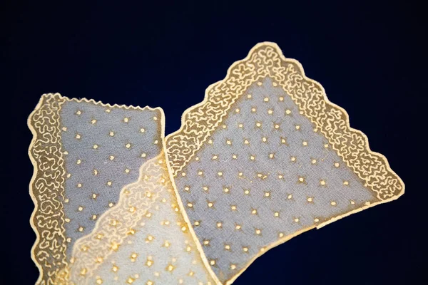 Beautiful Textured Surface Hand Woven Retro Lace Garment Decoration Beginning — Stock Photo, Image