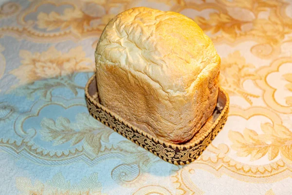 Домашній Свіжоспечений Гарячий Хліб Смачним Хрустким — стокове фото