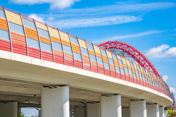 Automobile Transport Bridge Colored Panels Soundproofing — Stock Photo, Image