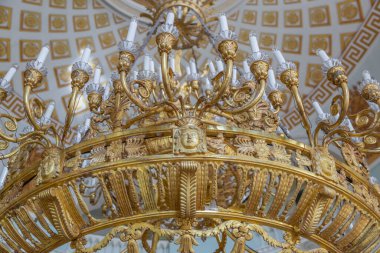 Krasnogorsk, Rusya - 23 Ağustos 2020: Tarihi Arkhangelskoye müzesinin mimari topluluğu