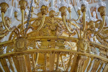 Krasnogorsk, Rusya - 23 Ağustos 2020: Tarihi Arkhangelskoye müzesinin mimari topluluğu