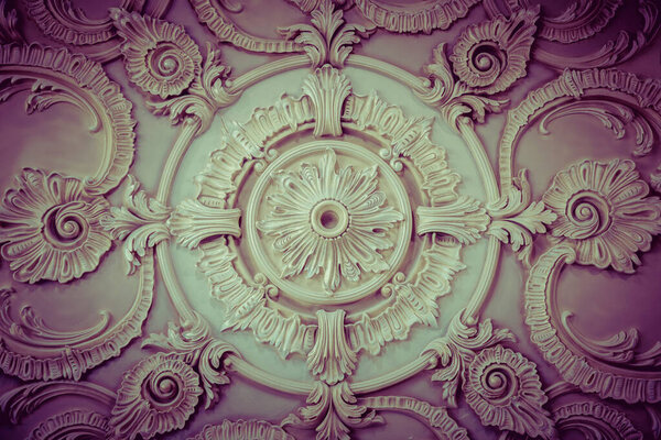 Moscow, Russia - September 07, 2020: Products of the Dikart gypsum stucco moulding plant