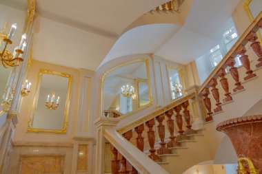 Moskova, Rusya - 5 Eylül 2020: Tarihi müze-malikanesi Tsaritsyno 'nun mimari topluluğu