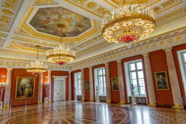 Moskova, Rusya - 5 Eylül 2020: Tarihi müze-malikanesi Tsaritsyno 'nun mimari topluluğu