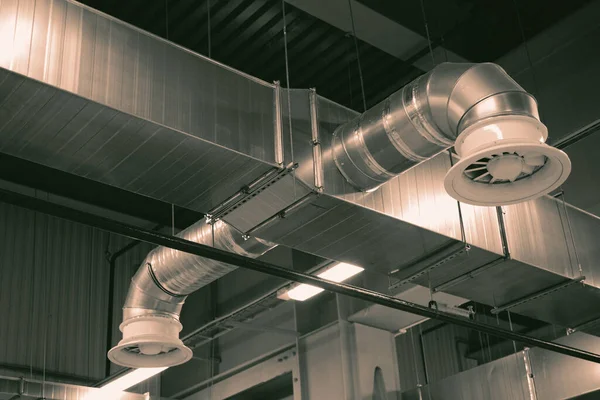 Part of the air circulation system in the industrial premises of the factory