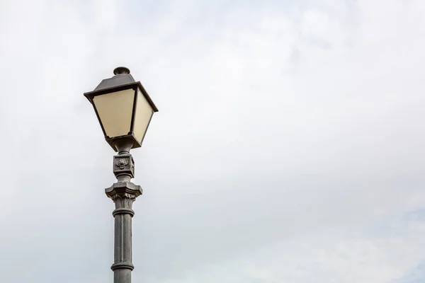 Lanterne Vintage Fer Noir Dans Parc Public — Photo