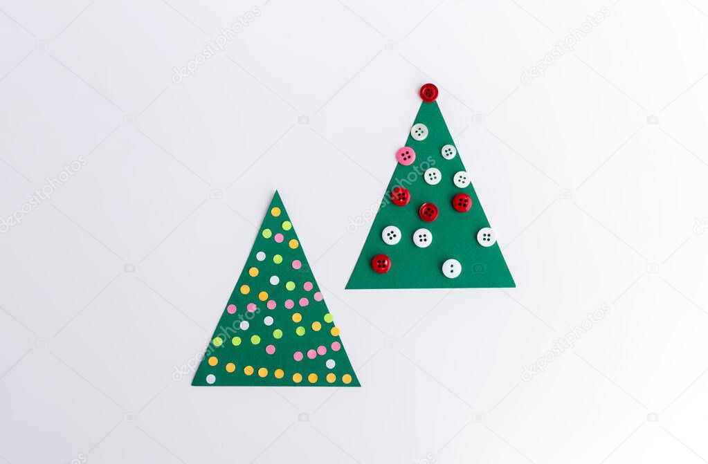 two paper Christmas tree crafts