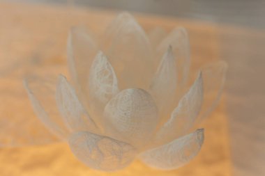 soyut beyaz nilüfer çiçeği sarı ışık arkaplan, üst görünüm