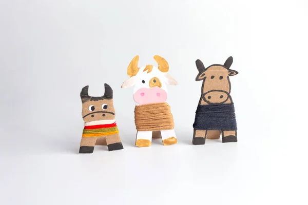 Handmade craft for kids, white background — Stock Photo, Image