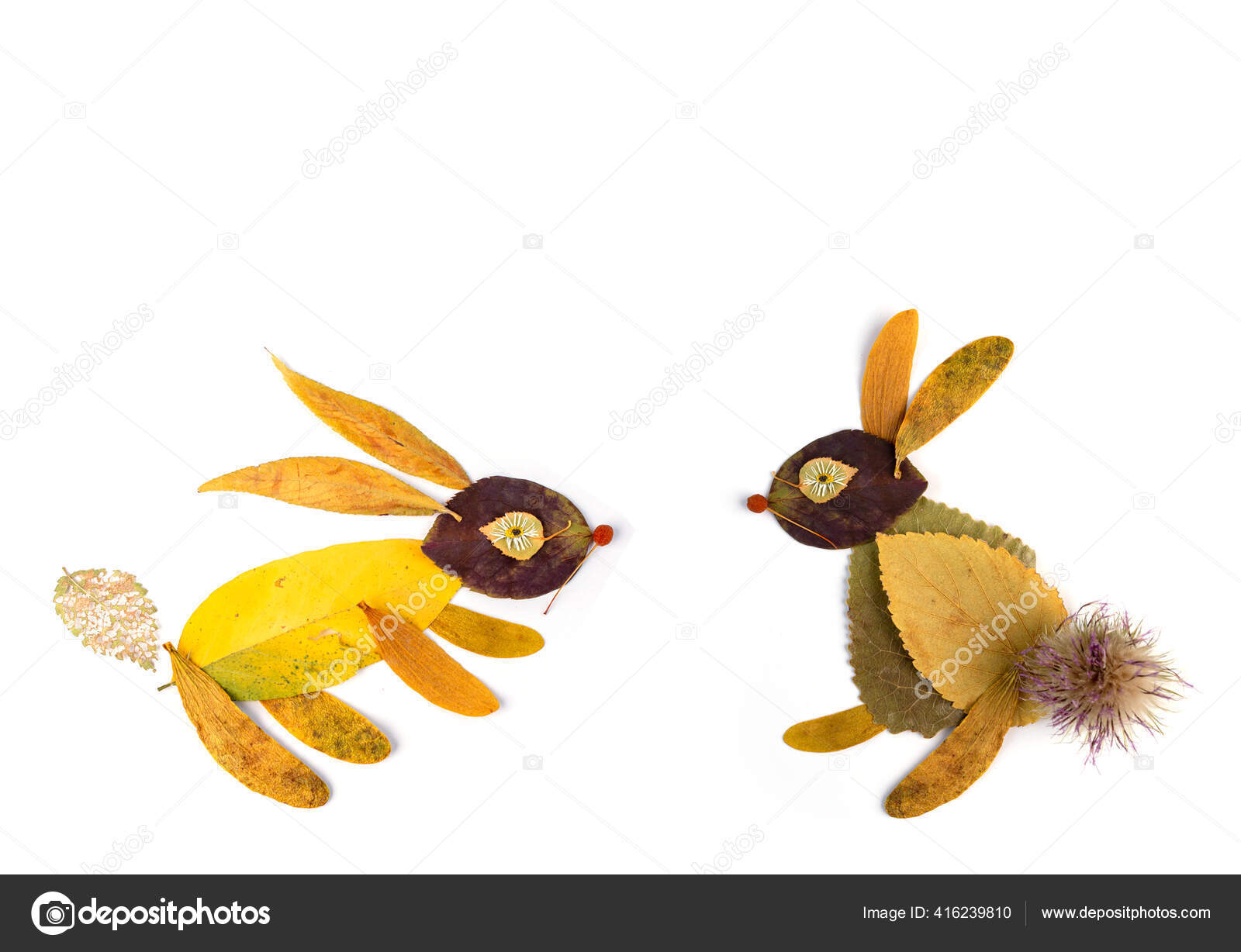 Осенние Листья Аппликация, Ремесла Детей Стоковая Иллюстрация.