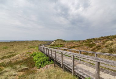 Sylt - Tahta Güverteden Kampen Sahili 'ne, Almanya' nın kuzeyinde Schleswig-Holstein, Sylt, 08.06.2018