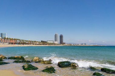 Barcelona - Akdeniz, Katalonya, İspanya, Barcelona, 07.04.2016 Sahil Gezinti Alanı
