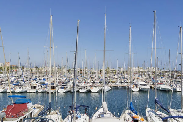 Barcelona Blick Auf Den Olympischen Hafen Katalonien Spanien Barcelona 2016 — Stockfoto