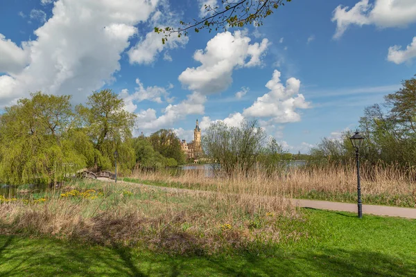 Schwerin Park View Schwerin Castle Conhecido Por Seu Palácio Schwerin — Fotografia de Stock