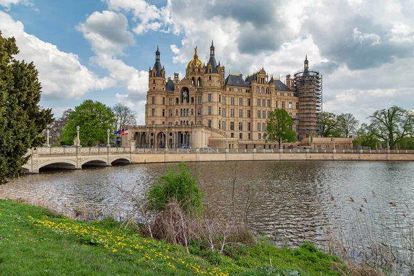 Schwerin Vue Sur Château Schwerin Qui Fut Pendant Des Siècles — Photo