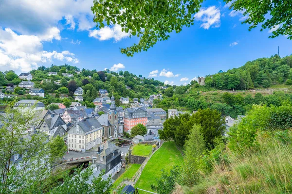 Vista Lindo Pueblo Monschau Alemania —  Fotos de Stock