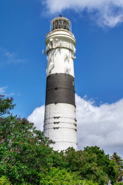 Wenningstedt - Kampen deniz fenerine bakın, 1929 yılında deniz feneri petrolden elektriğe, Schleswig-Holstein, Almanya, Wenningstedt, 07.06.2015