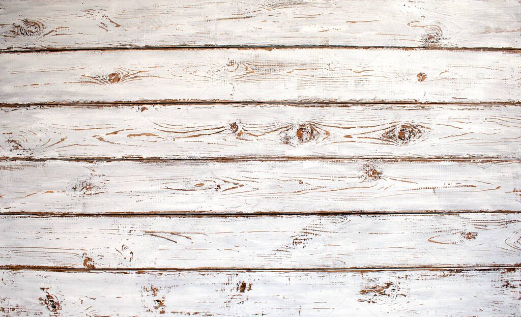 Painted boards with a natural pattern in white. Light rustic wood texture - wooden background. wooden surface for adding text or decoration