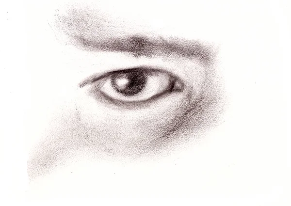 Schwarz Weiße Grafische Zeichnung Isoliert Schönes Menschliches Auge Hochwertige Illustration — Stockfoto