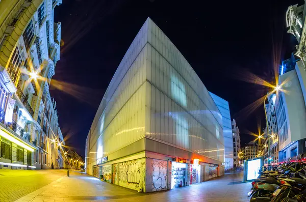 Madrid España Octubre 2017 Vista Nocturna Del Mercado Barceló Construido — Foto de Stock