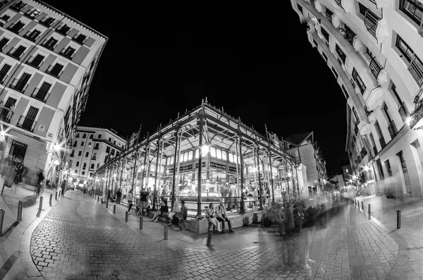 Madrid España Octubre 2017 Vista Nocturna Del Mercado San Miguel —  Fotos de Stock