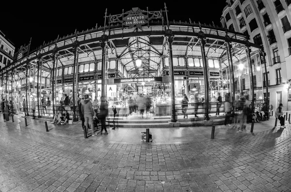 Madrid Spain October 2017 Night View Mercado San Miguel Market — Stock Photo, Image