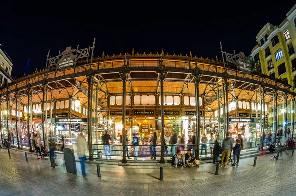 Madrid Espanha Outubro 2017 Vista Noturna Mercado San Miguel Popular — Fotografia de Stock