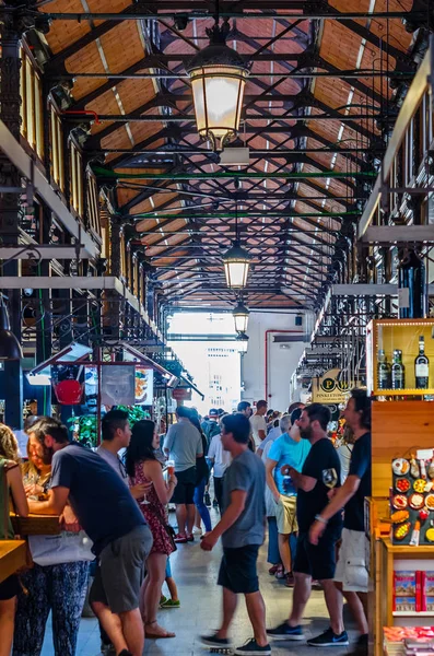 Madrid Spain August 2017 People Visiting Enjoying Drinks Tapas Historical — Stock Photo, Image