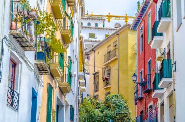 Granada, Andalusia, Güney İspanya mimari renkli çizimi