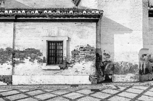 Architektonický Detail Granada Andalusie Jižní Španělsko Černý Bílý Obraz — Stock fotografie