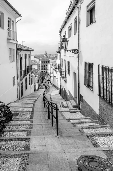 Immagine Bianco Nero Architettura Granada Andalusia Spagna Meridionale — Foto Stock