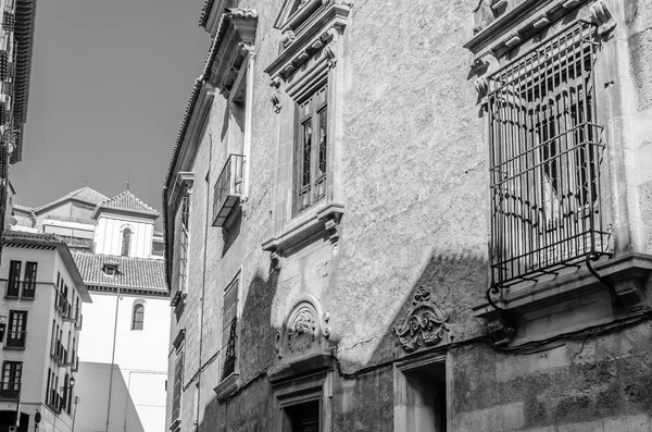 Černobílý Obrázek Architektury Granada Andalusie Jižní Španělsko — Stock fotografie