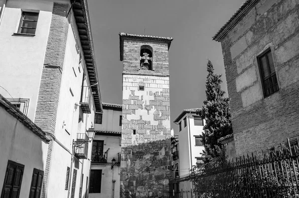 Eglise Grenade Andalousie Sud Espagne Image Noir Blanc — Photo