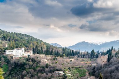 Kentsel peyzaj, Granada şehir görünümü, Andalusia, Güney İspanya